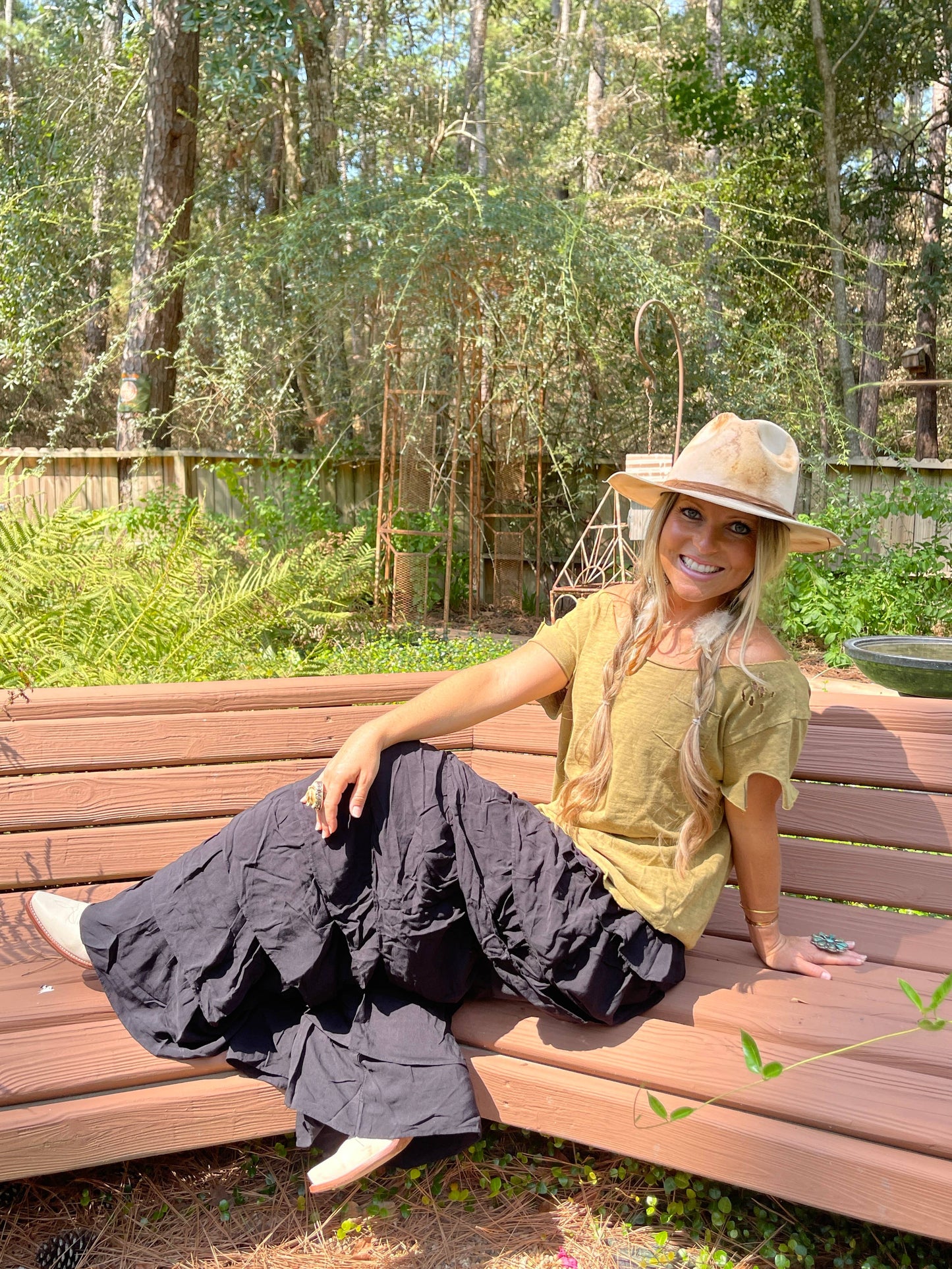 Mustard Washed Distressed Ripped T-Shirt