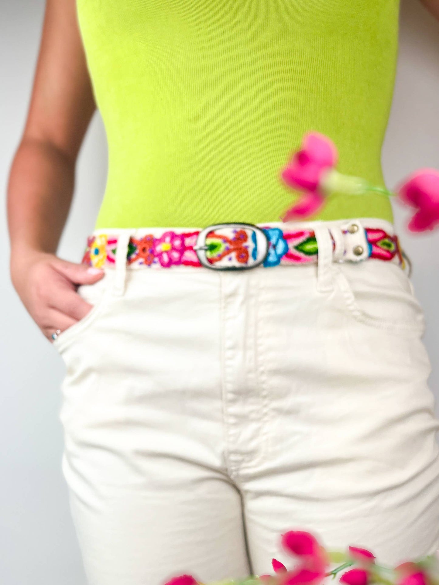 Primavera Skinny Embroidered Belt