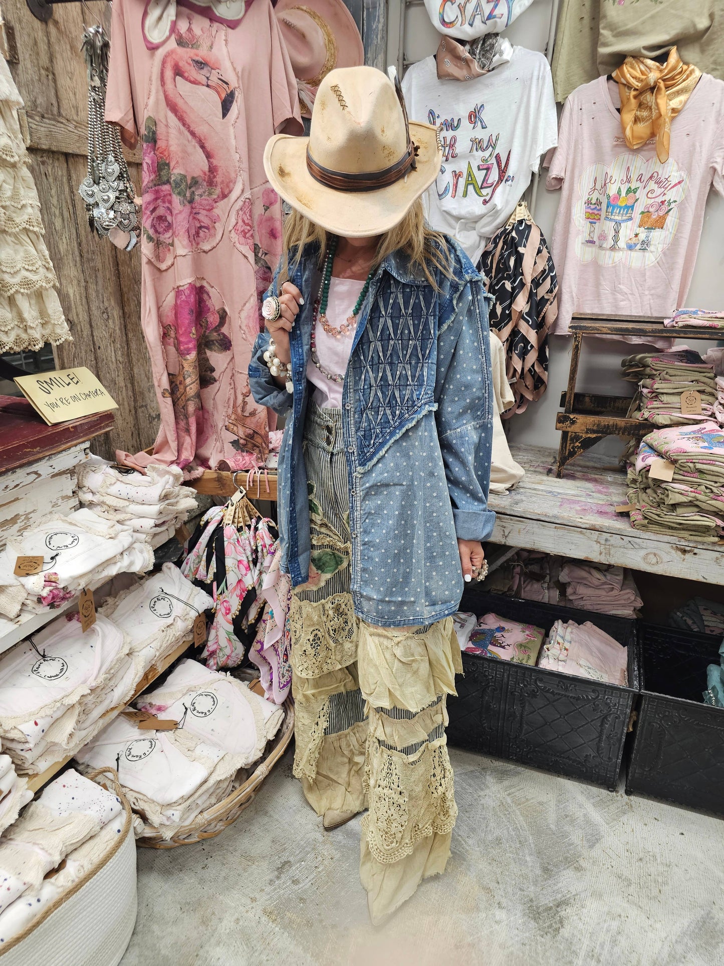 Rose railroad Ticking Pant