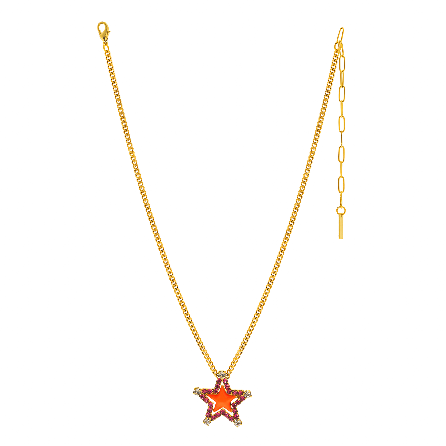 SWEET STAR NECKLACE ORANGE/ FUSCHIA