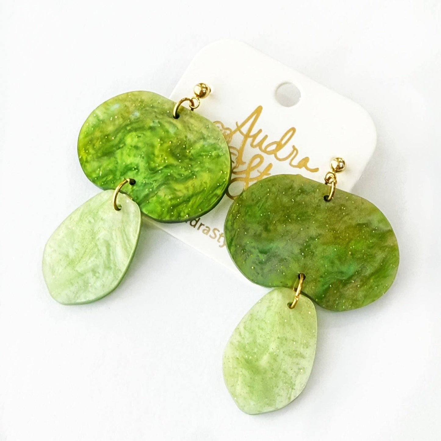 Veronica Spring Summer Geometric Statement Earring - Emerald Sparkle