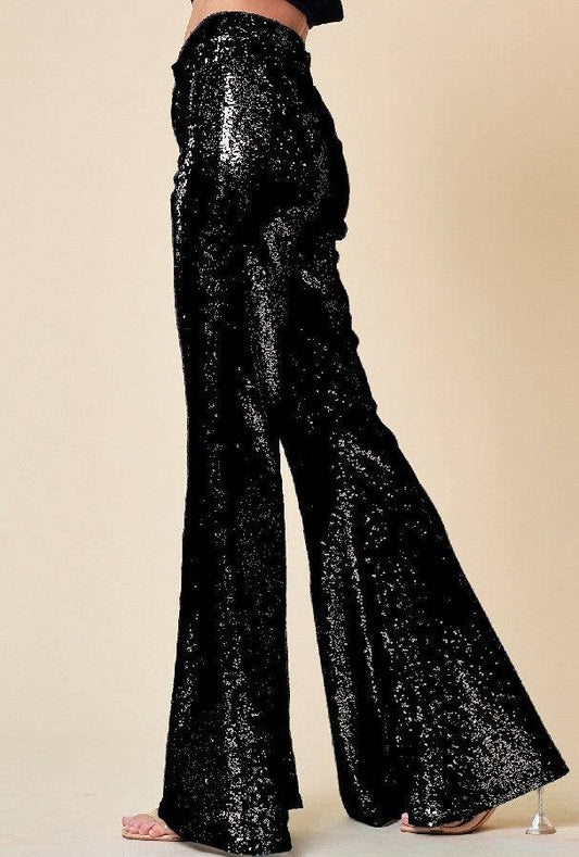 BLACK SEQUINS PANTS