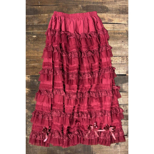 Victorian Romance Skirt - Cranberry