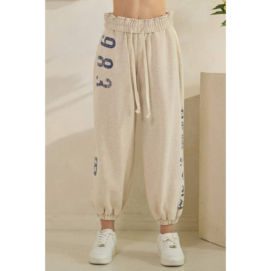 WASHED NUMBER PRINTED JOGGER SWEATPANTS