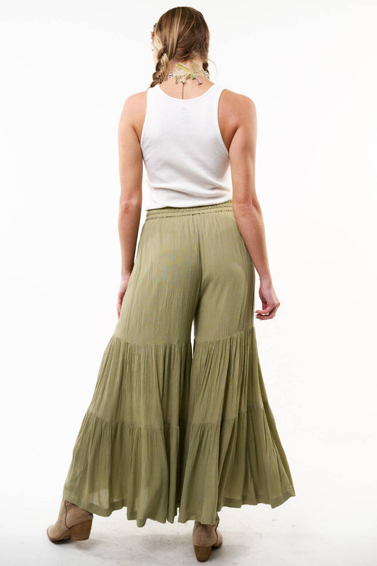 Olive Dream Tiered Palazzo Pants