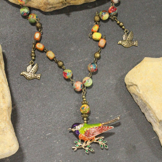 Song Bird Beauty Multi-color Necklace