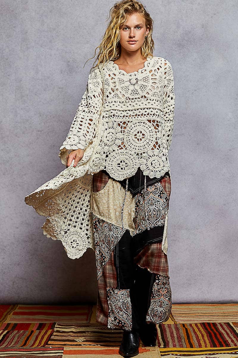 Marry Me Hi-Low Chenille Crochet Sweater