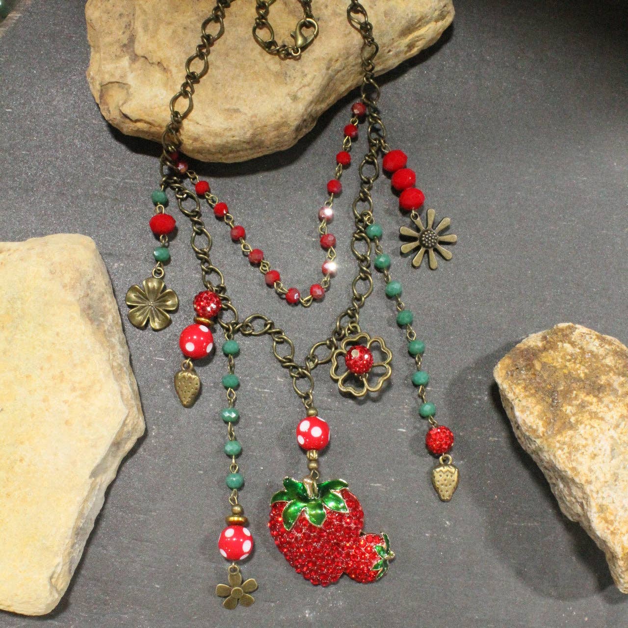 Strawberry Patch Charm'd Necklace