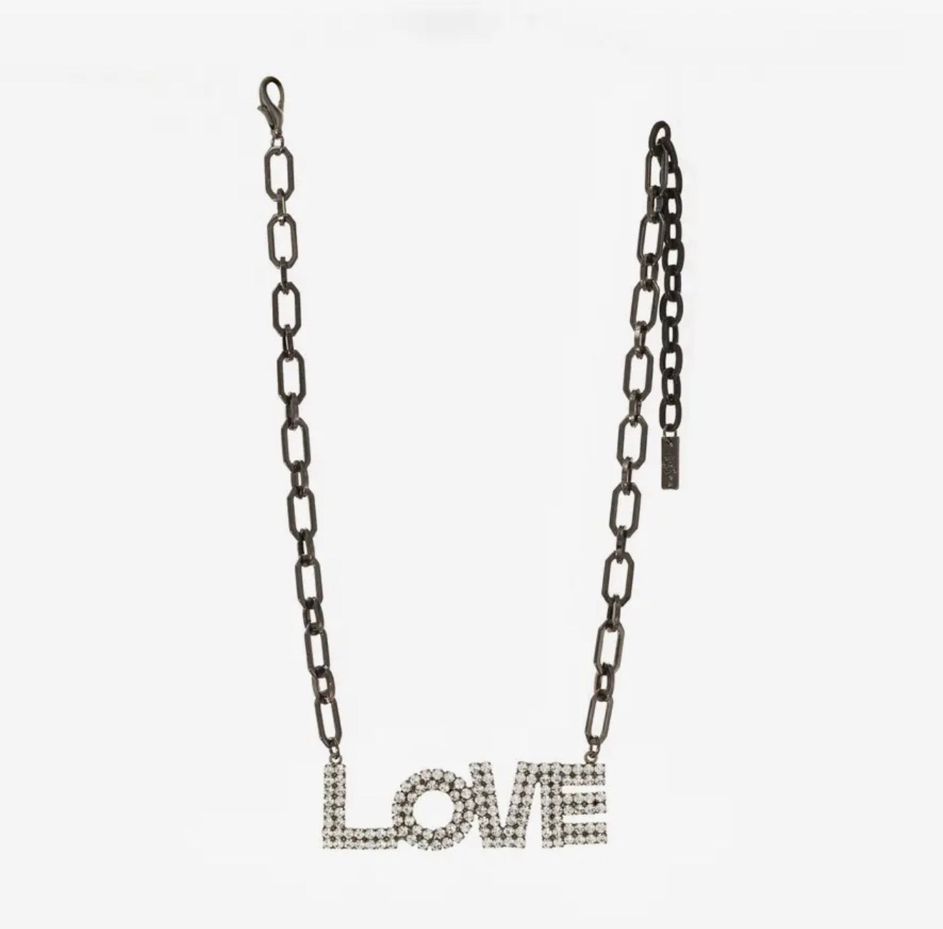 LA LA LOVE Necklace Gunmetal/Clear