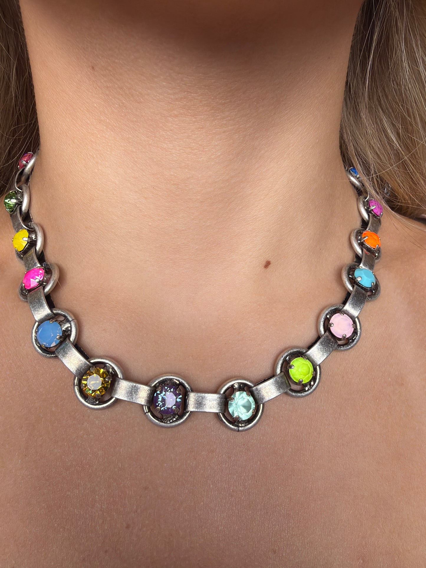 LINK NECKLACE IN ANTIQUE SILVER POP