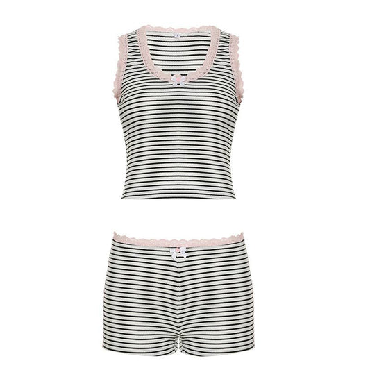 Striped Tank and Shorts Pajama Set