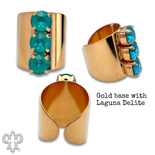 Austrian crystal adjustable statement ring