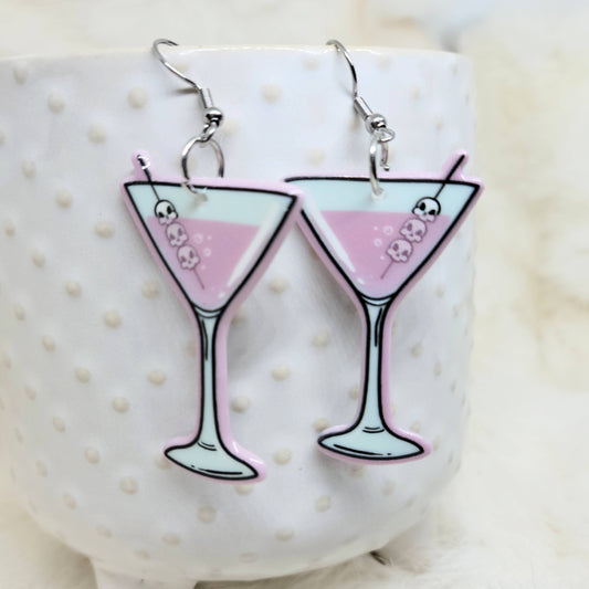 HalloweenPastel Goth Eyeball Martini Earrings