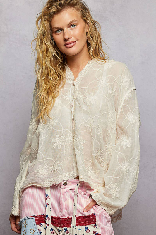 Boho Embroidered Linen Hooded Jacket