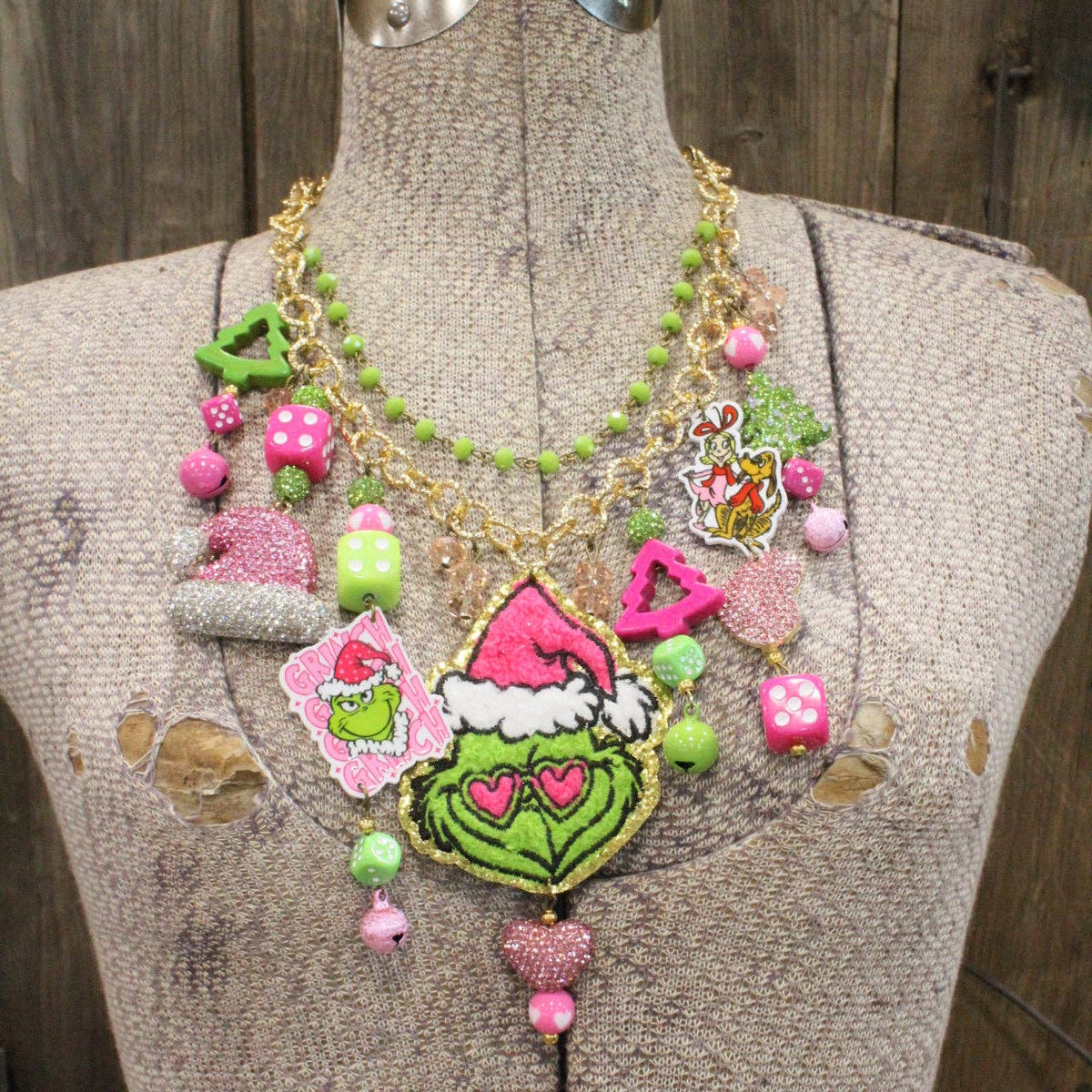 Gushing Over Grinch Charm'd Necklace