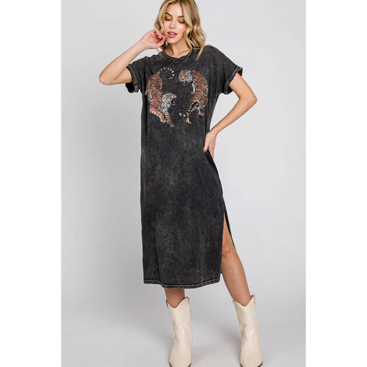 TWO TIGERS MINERAL GRAPHIC DRESS