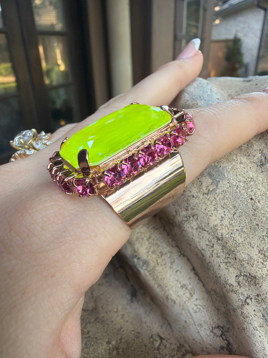 WETSTONE: Electric Yellow Femme Fatale Ring