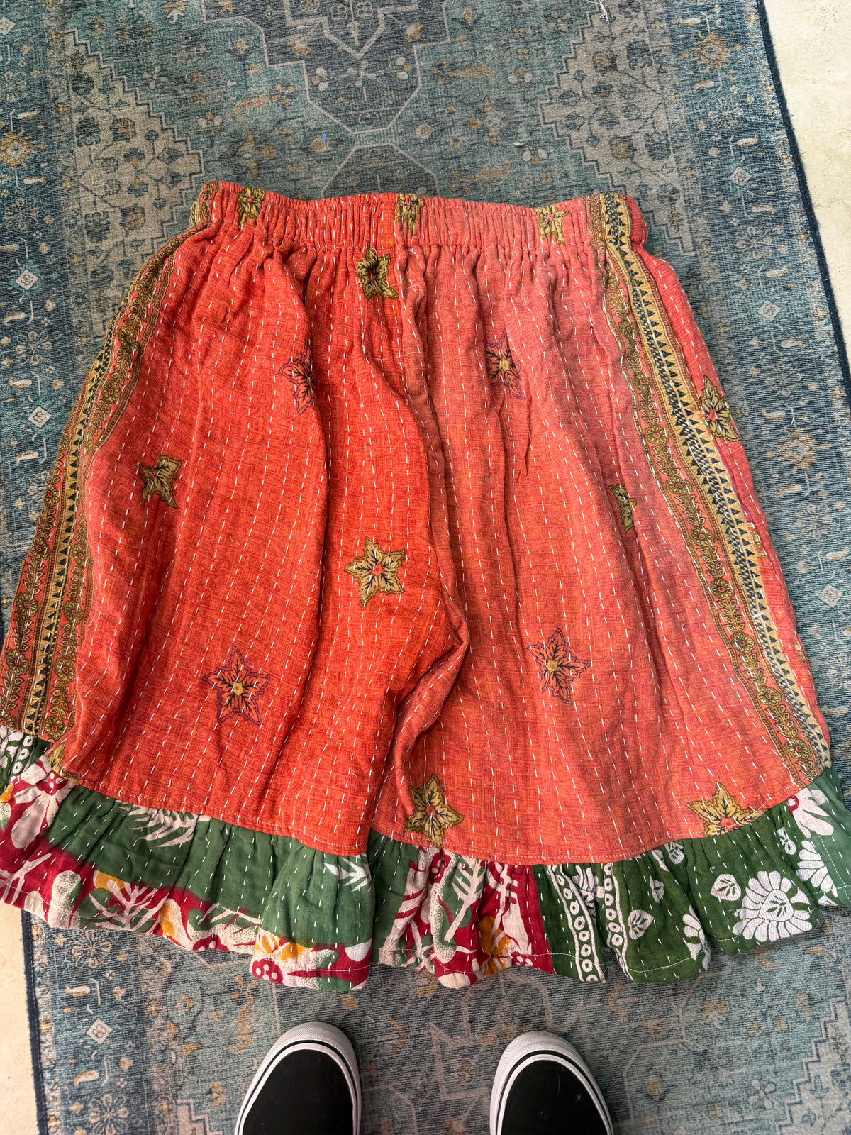 Sahara patchwork slit shorts