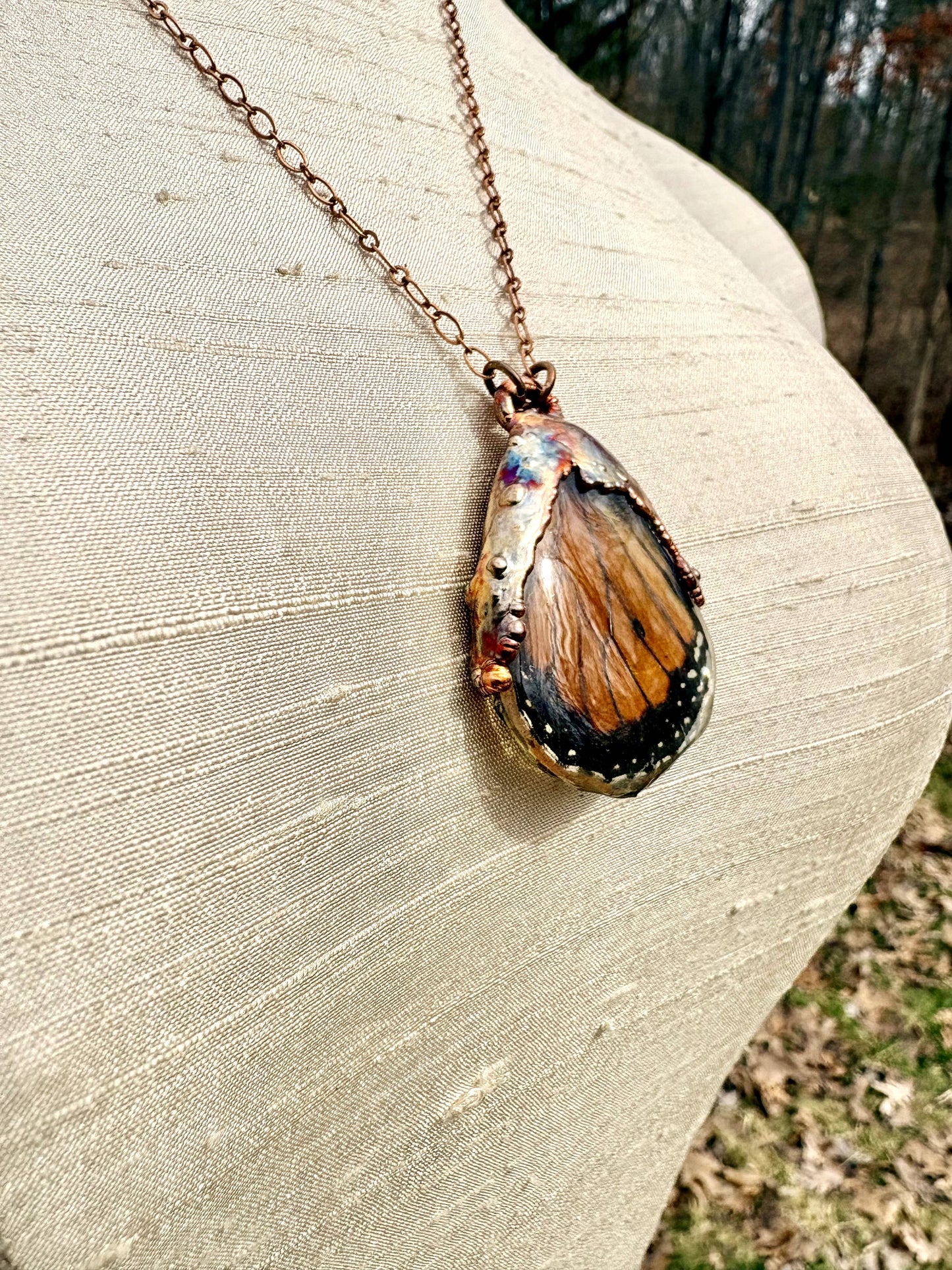 Monarch Butterfly Lower Wing Necklace