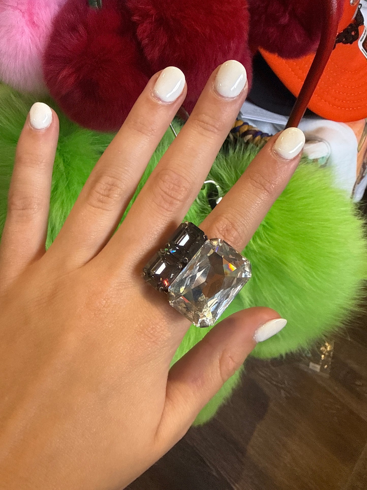 Diana Ring In Black And Clear