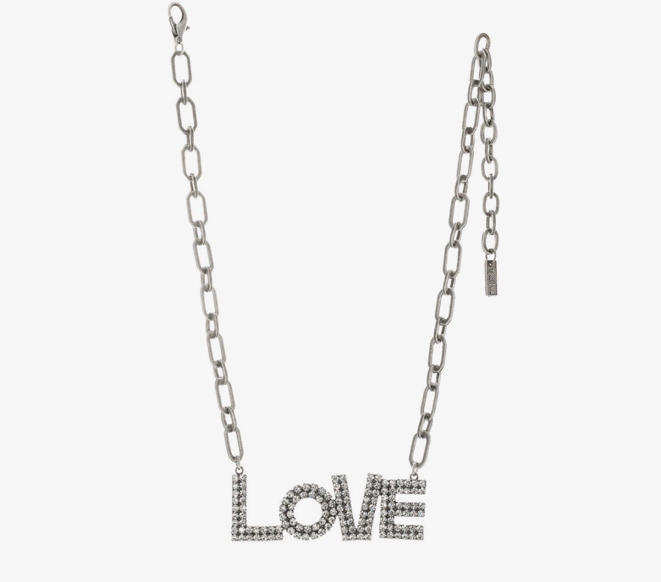 LA LA LOVE Necklace antique silver/Clear