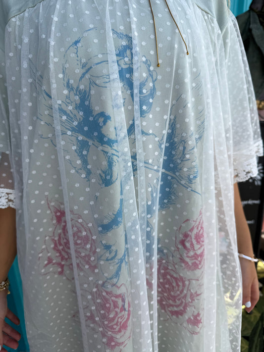 POLKA DOT CHERUB MESH LAYERED DRESS