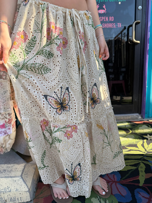 Wild Flower Eyelet Skirt