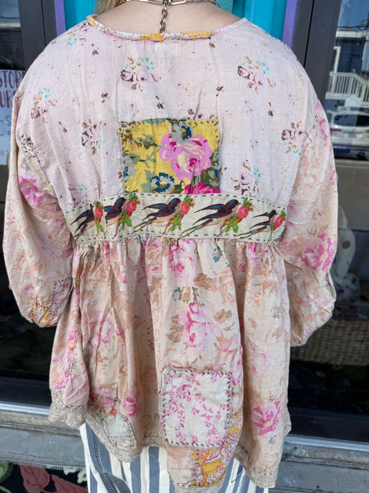 Weathered Wildflower Top- Roses