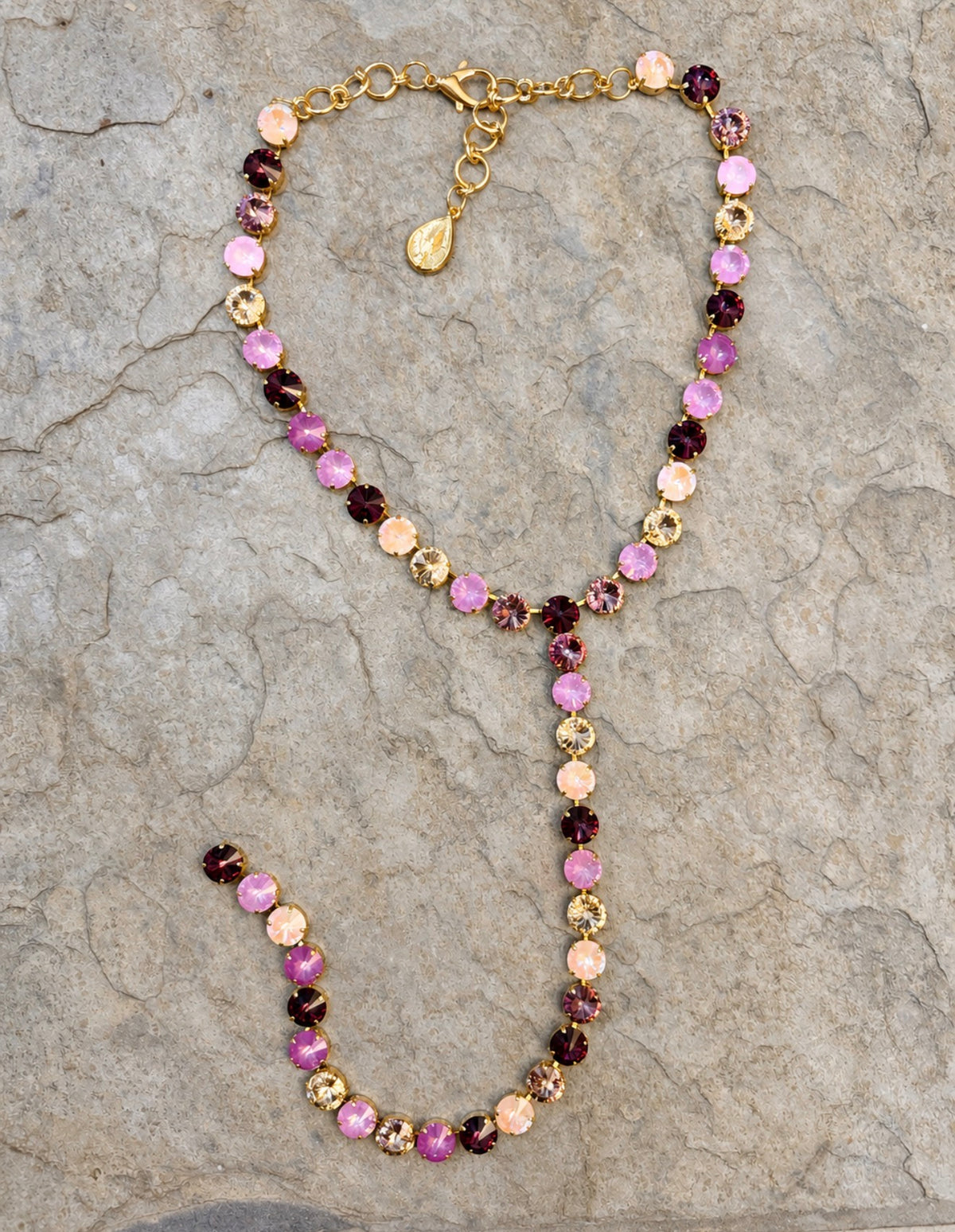 WETSTONE: Amethyst Wrapped in Silk Dividual Lariat Necklace