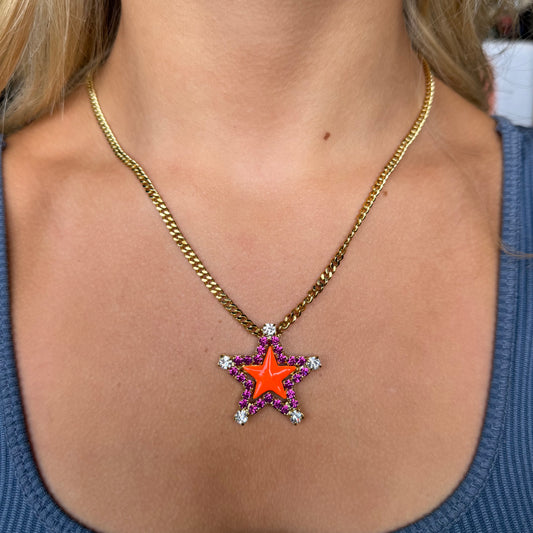 SWEET STAR NECKLACE IN ORANGE