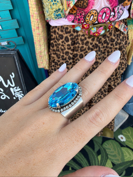 WETSTONE: Aqua marine Liz Taylor Ring