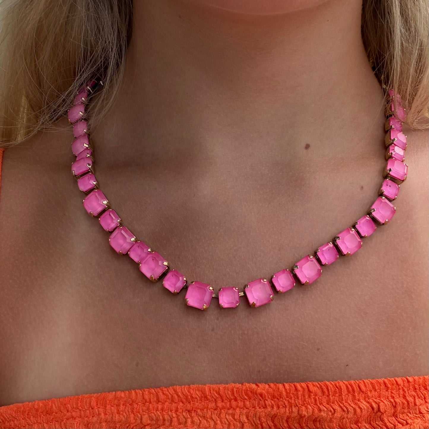 JADIA NECKLACE IN BABY BLUE MOON