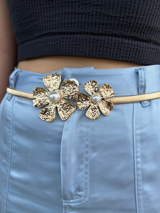 Golden Petals and Pearl Belt
