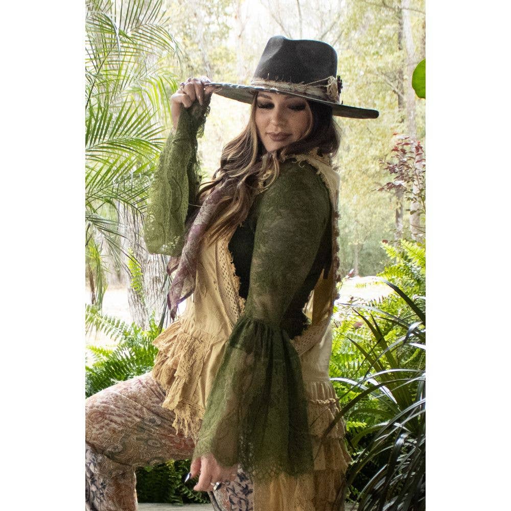 Garden Tea Lace Top - Olive