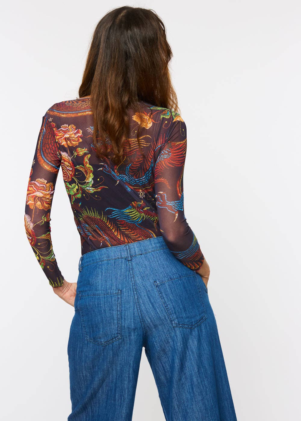 Dragon Rose - NudiTee Sheer Top