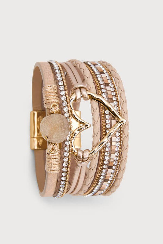 Golden Heart Druzy Bracelet