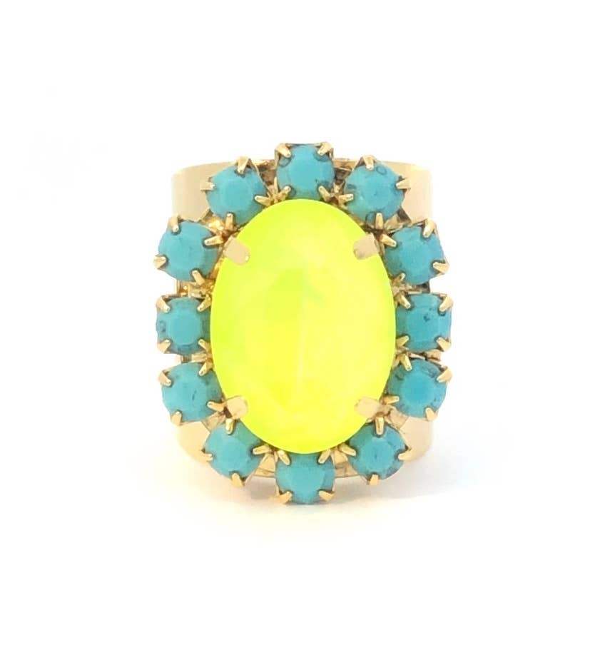 Suki Adjustable Multi-Stone Ring with High Quality Crystals