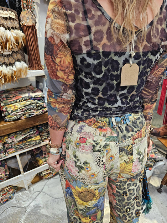Leopard Garden Mesh Top