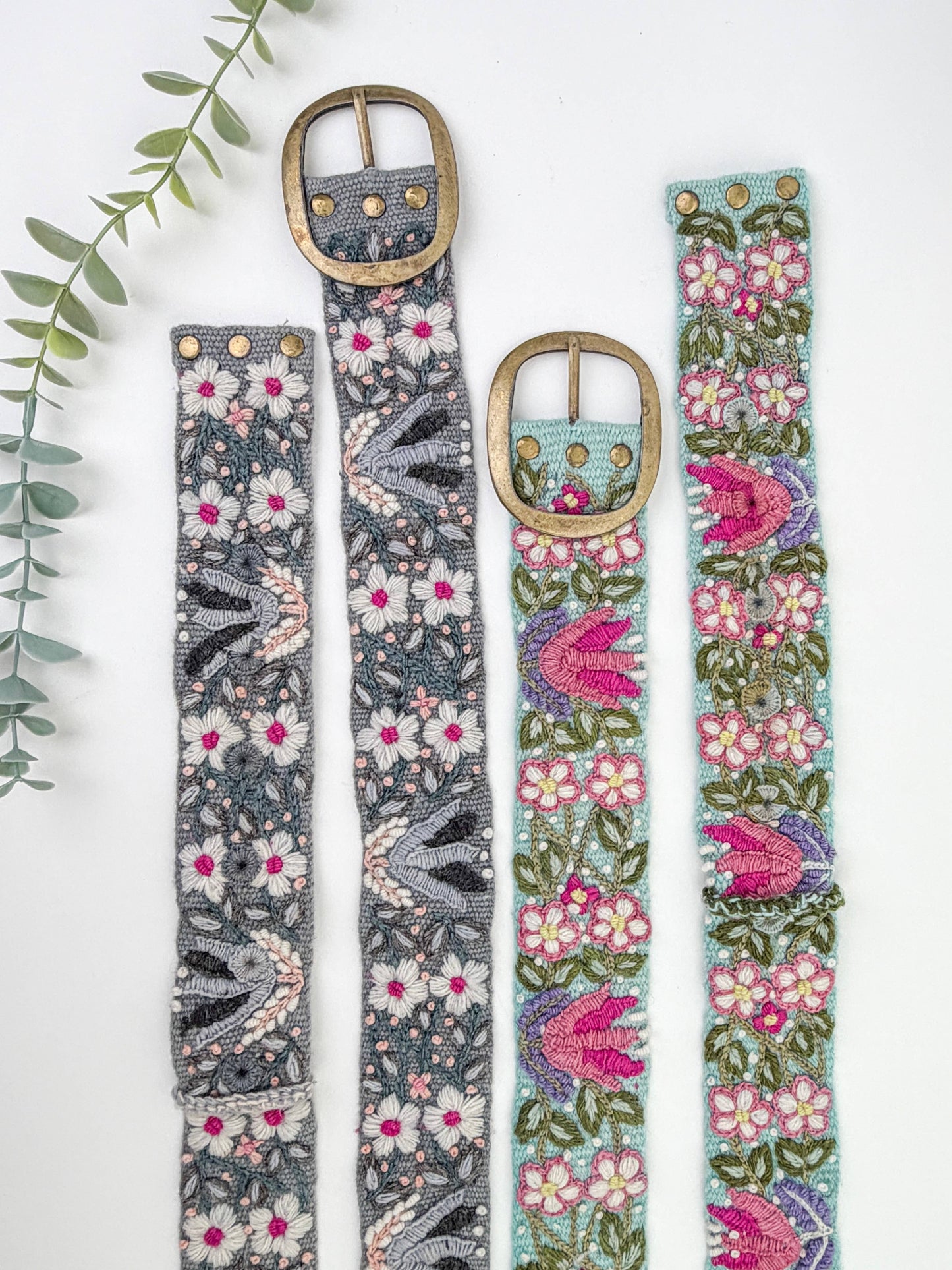 Lilypond Wide Embroidered Belt