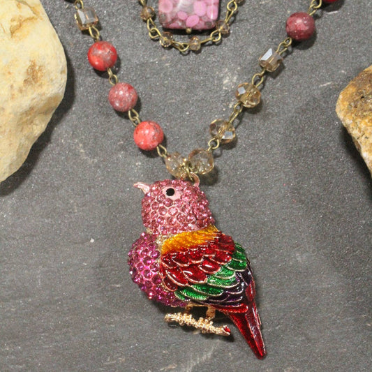 Spread Your Wings Raspberry Necklace Set