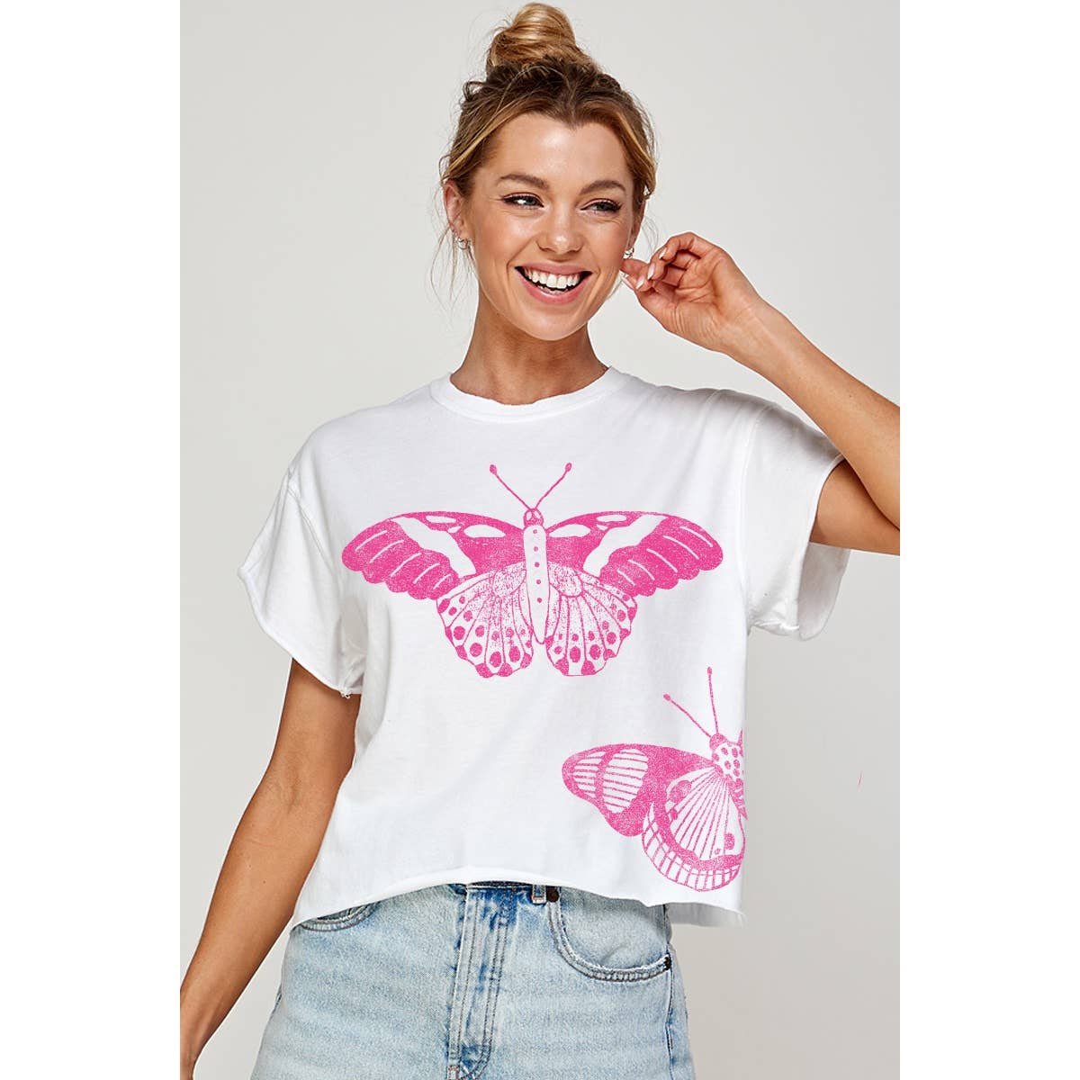 BUTTERFLY CROP TOP T-SHIRT