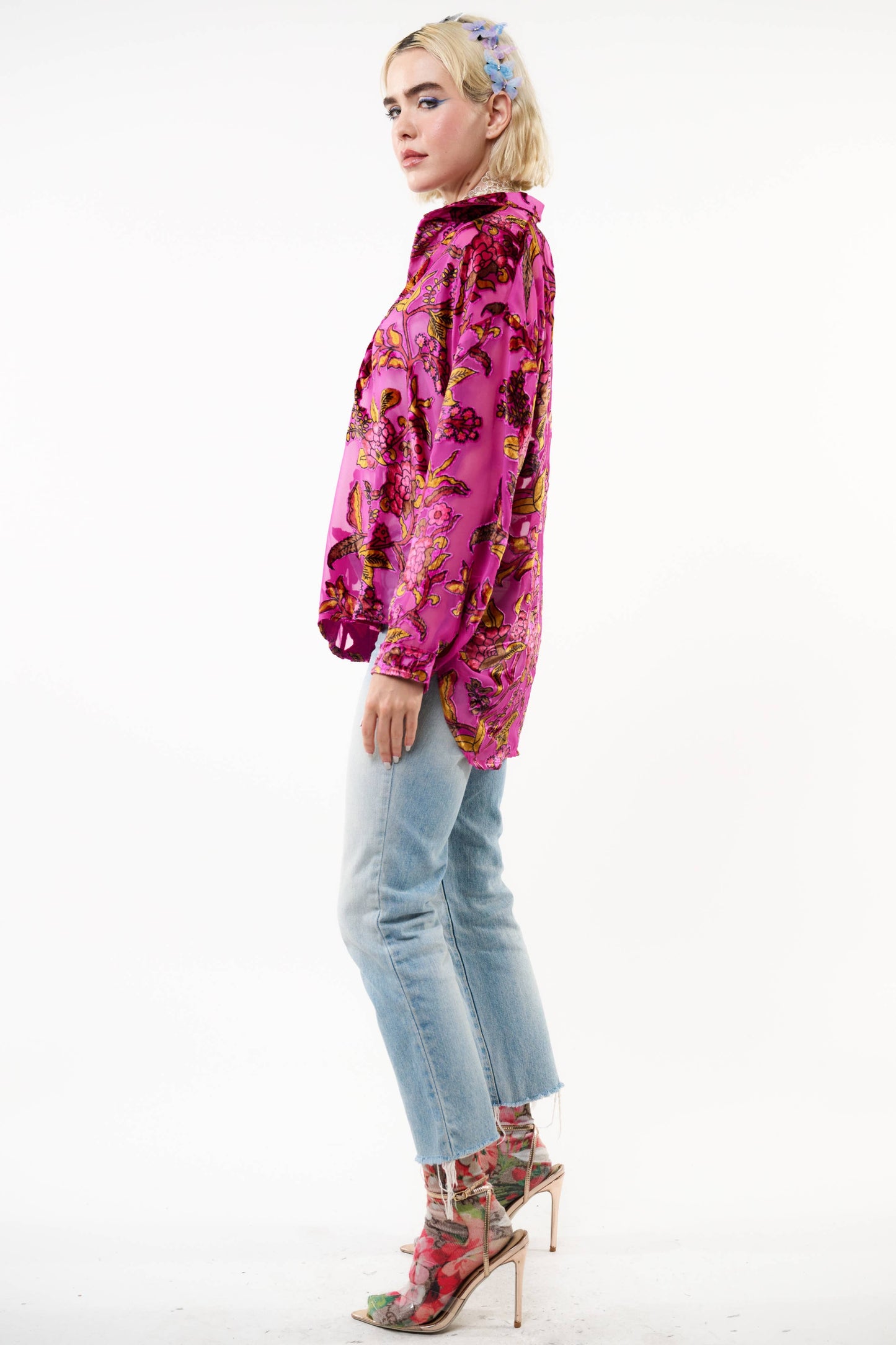 Holiday Jewels Burnout Velvet Blouse