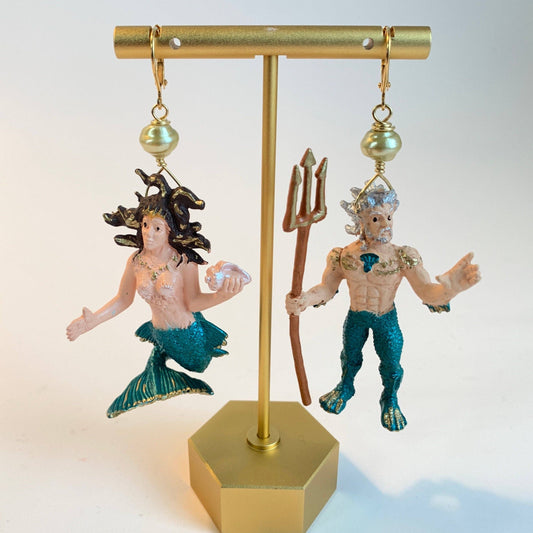 Mermaid and King Triton Earrings