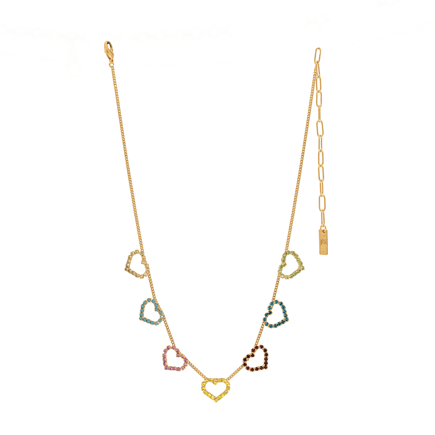 Multi Heart Necklace in Colors