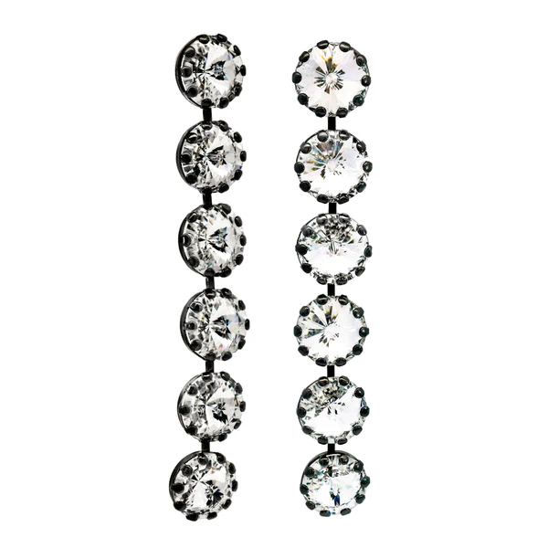 LILIBET SINGLE EARRINGS IN GUNMETAL / CLEAR