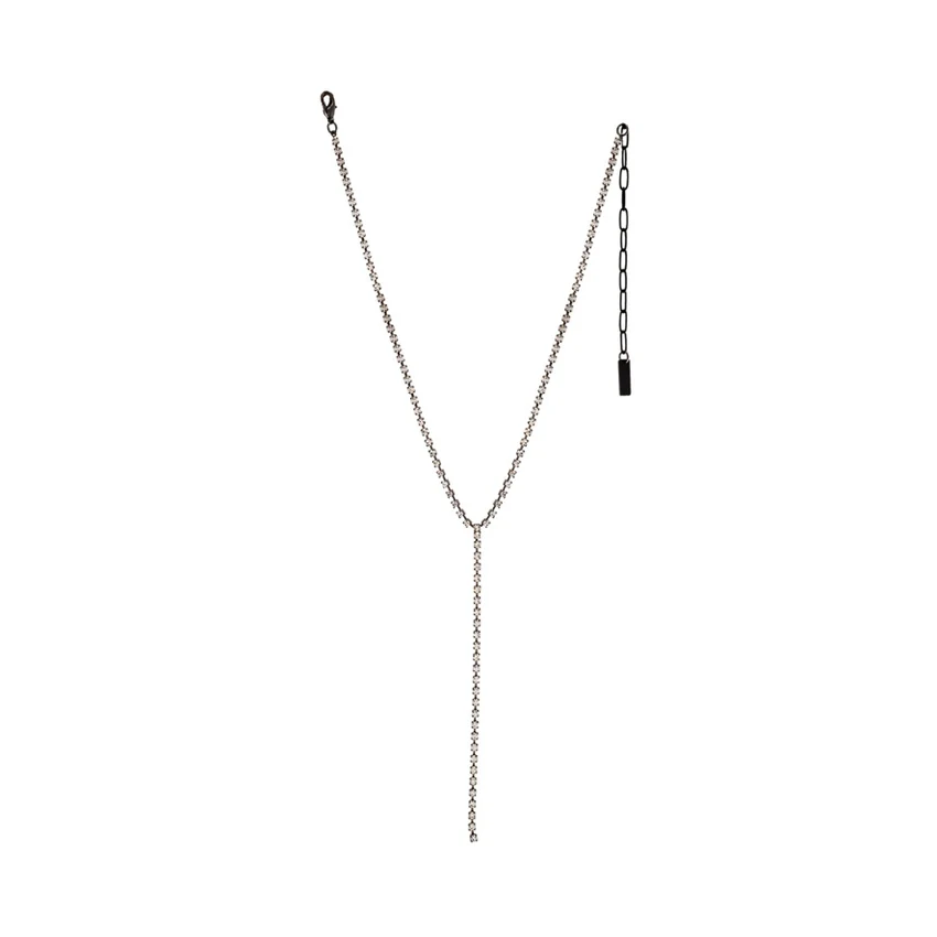 KASSANDRA NECKLACE IN GUNMETAL/CLEAR