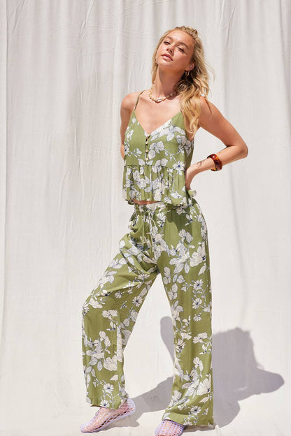 Printed Top and Pants Set