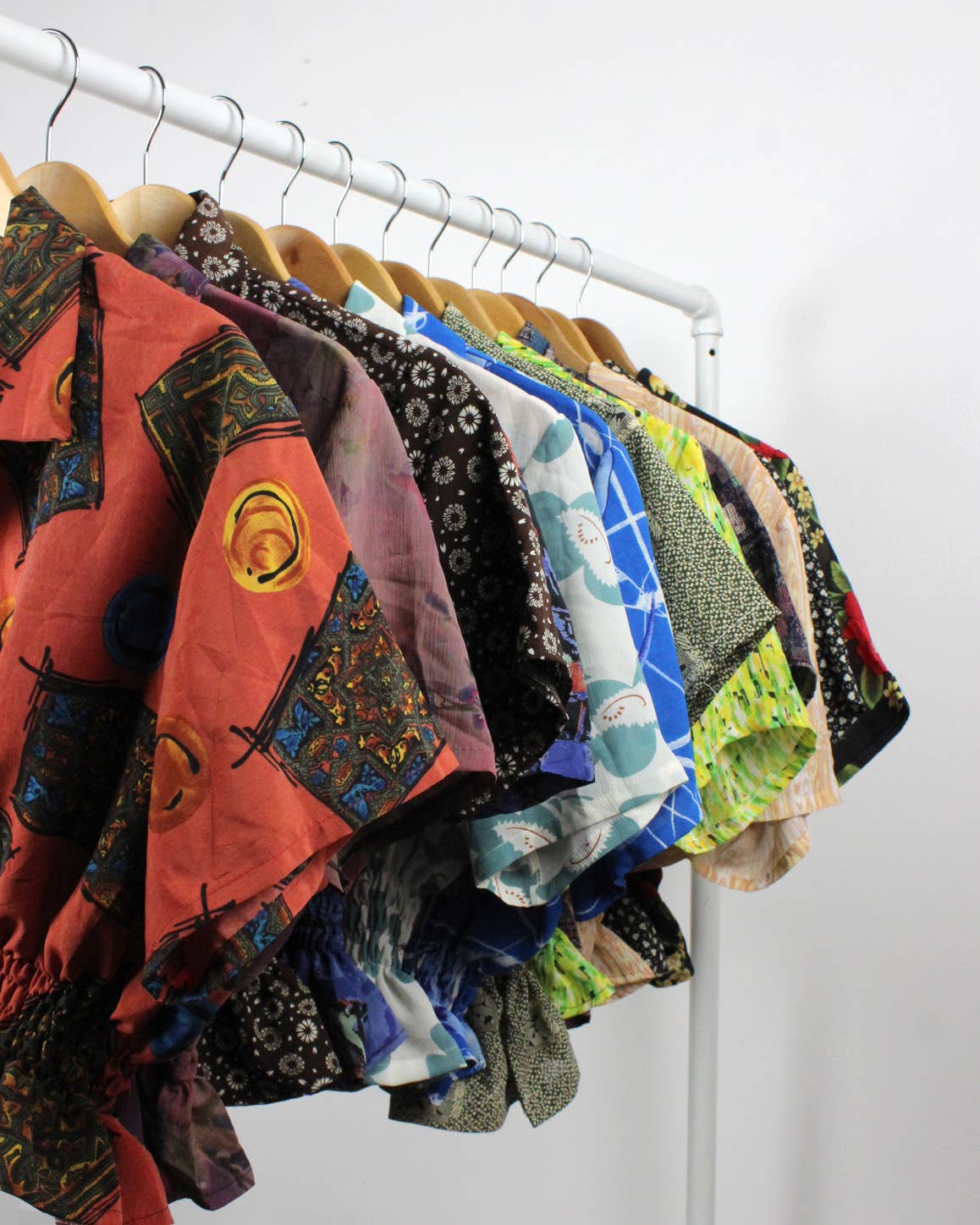 Vintage Short-Sleeve Button Up Blouse - Cinched