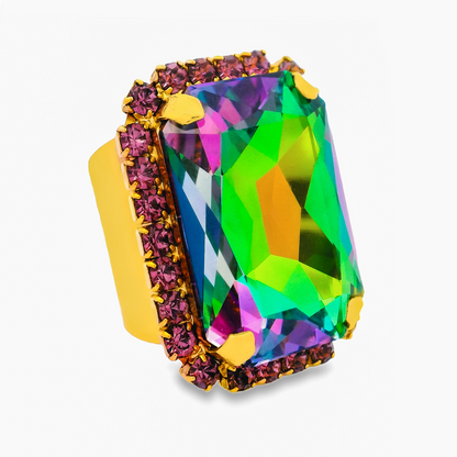 Mini Soleil Ring with Trim in ABV Volcano