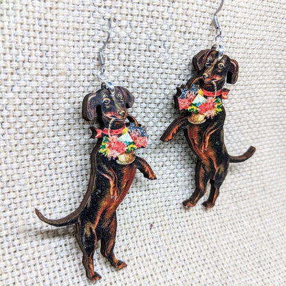 Weiner Dog Vintage Earrings